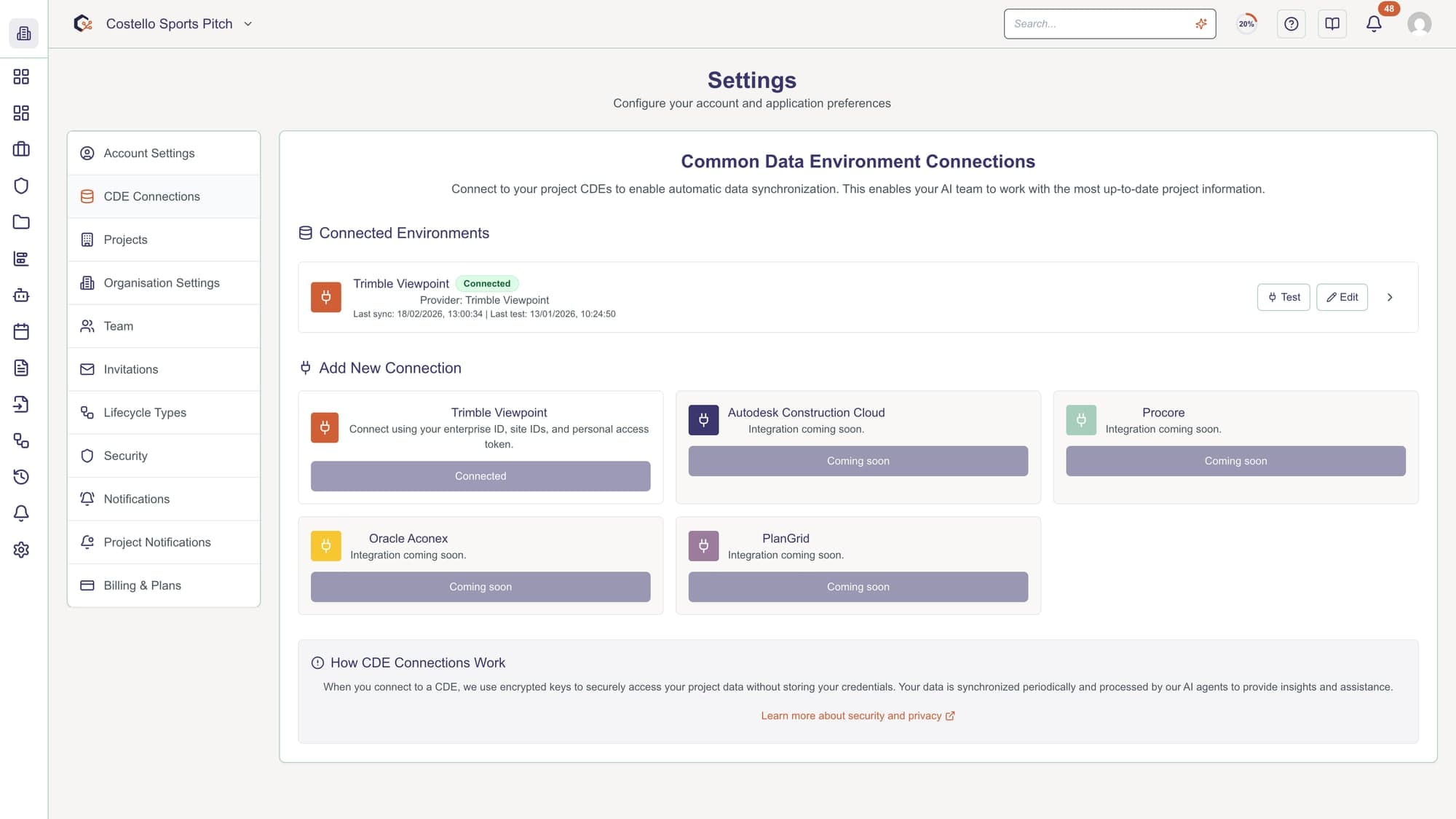 PlanOps Document Intelligence showing CDE integration, document reading, extraction, and comparison